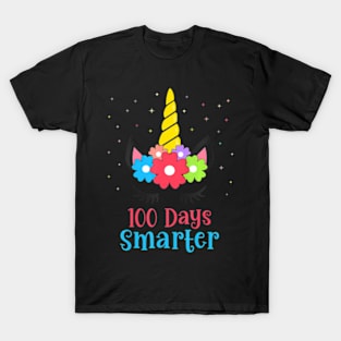 100 Days Smarter 100Th Day Of School Unicorn Girls Women T-Shirt